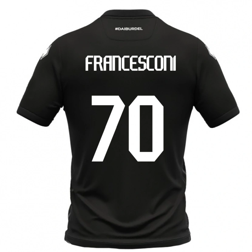 Danxen Kinder Matteo Francesconi #70 Schwarz Weiß Auswärtstrikot Trikot 2025/26 T-Shirt Schweiz