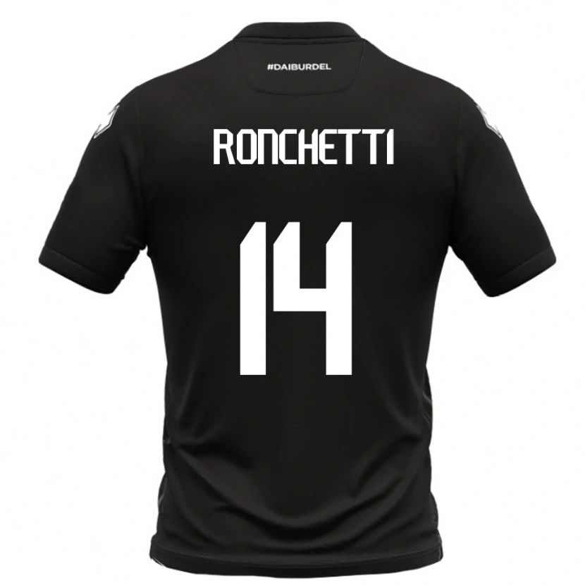 Danxen Kinder Filippo Ronchetti #14 Schwarz Weiß Auswärtstrikot Trikot 2025/26 T-Shirt Schweiz