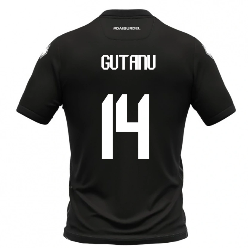 Danxen Kinder Victor Gutanu #14 Schwarz Weiß Auswärtstrikot Trikot 2025/26 T-Shirt Schweiz