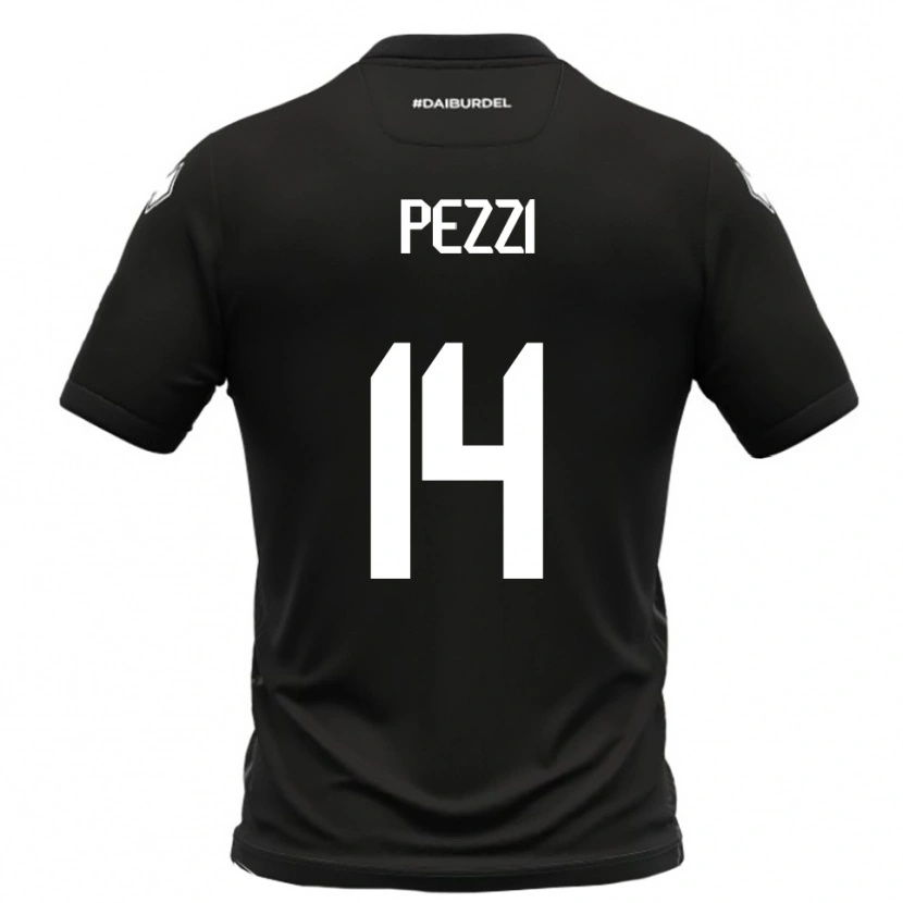 Danxen Kinder Alessandro Pezzi #14 Schwarz Weiß Auswärtstrikot Trikot 2025/26 T-Shirt Schweiz