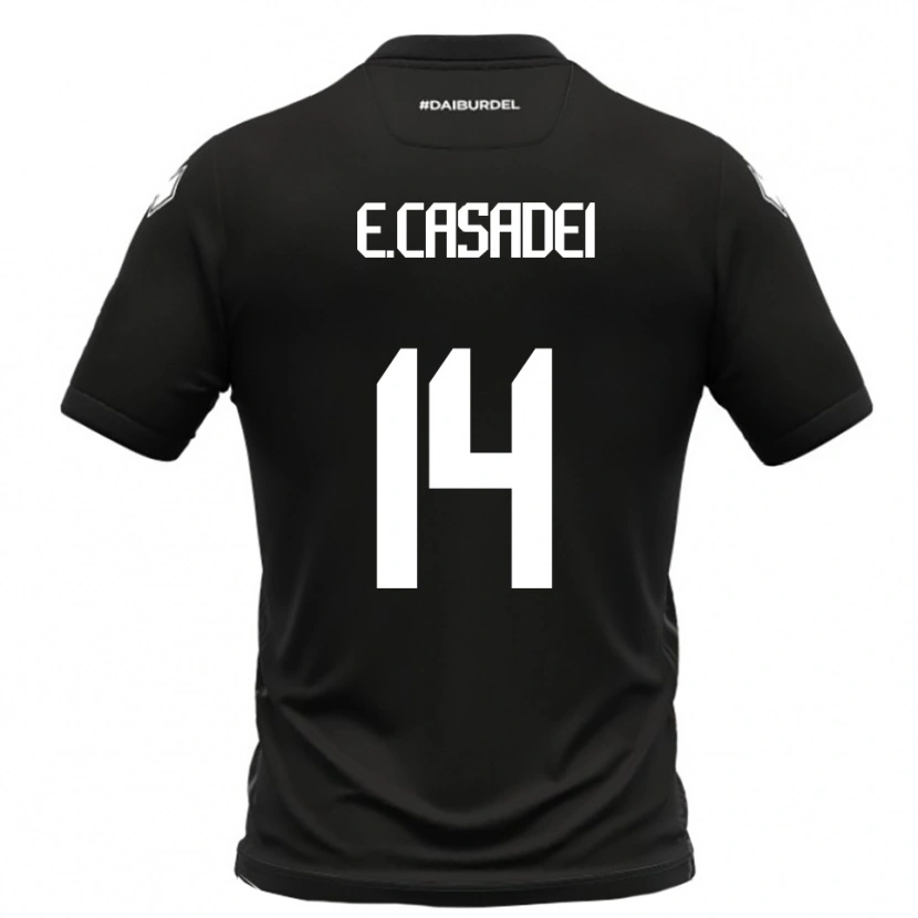 Danxen Kinder Enea Casadei #14 Schwarz Weiß Auswärtstrikot Trikot 2025/26 T-Shirt Schweiz