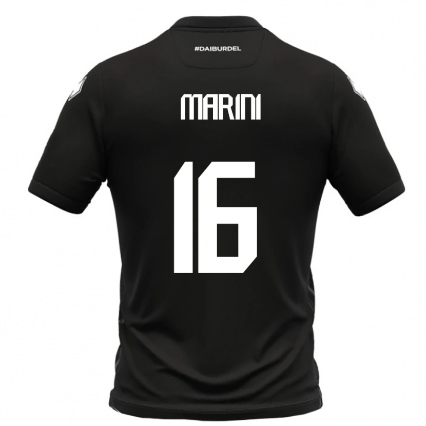 Danxen Kinder David Marini #16 Schwarz Weiß Auswärtstrikot Trikot 2025/26 T-Shirt Schweiz