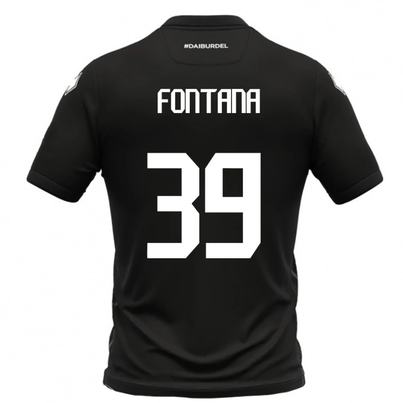 Danxen Kinder Niccolò Fontana #39 Schwarz Weiß Auswärtstrikot Trikot 2025/26 T-Shirt Schweiz