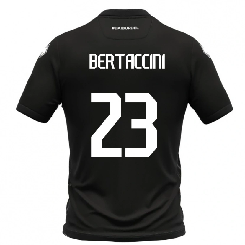 Danxen Kinder Filippo Bertaccini #23 Schwarz Weiß Auswärtstrikot Trikot 2025/26 T-Shirt Schweiz
