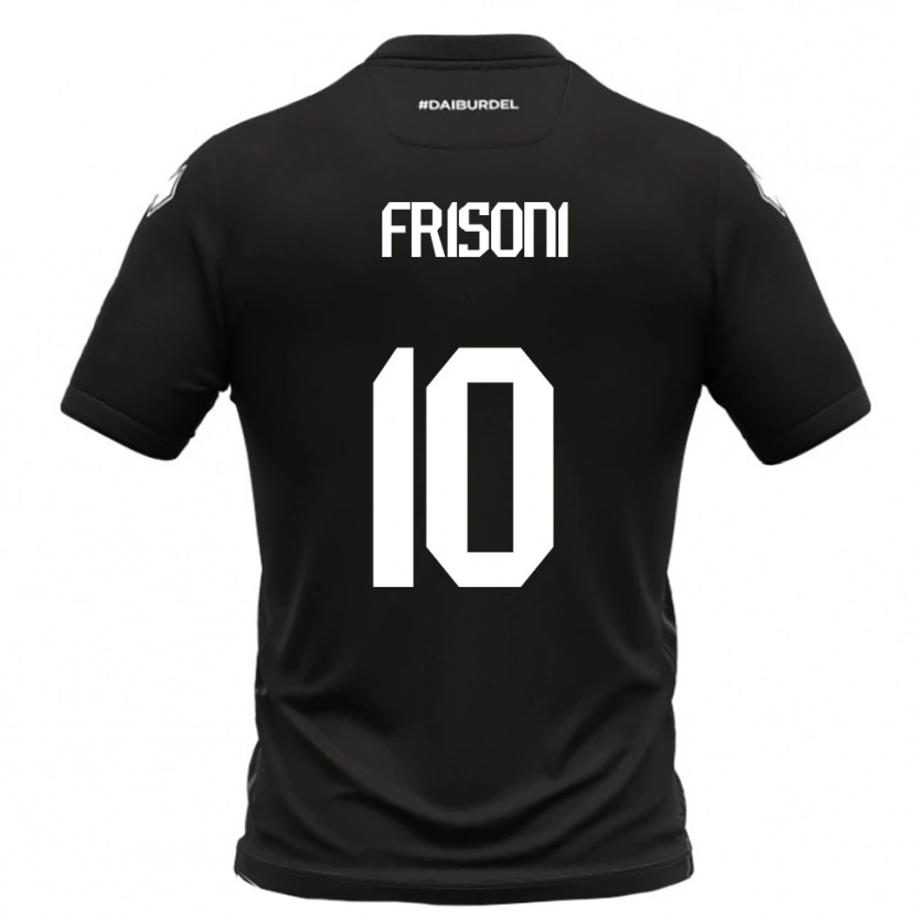 Danxen Kinder Riccardo Frisoni #10 Schwarz Weiß Auswärtstrikot Trikot 2025/26 T-Shirt Schweiz