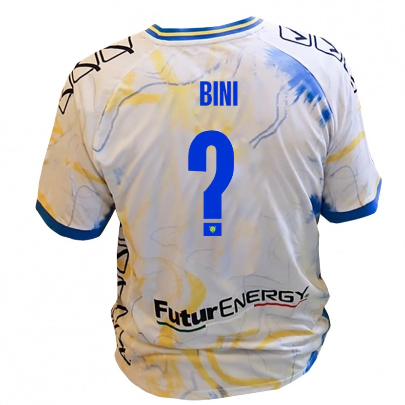 Danxen Kinder Leonardo Bini #0 Weiß Gelb Blau Auswärtstrikot Trikot 2025/26 T-Shirt Schweiz