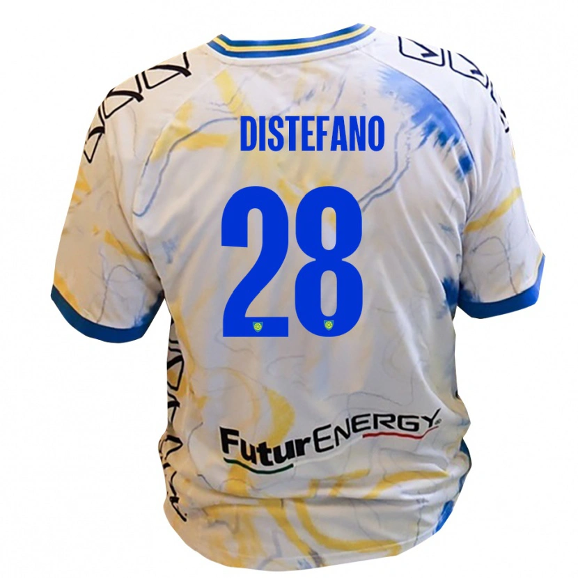 Danxen Kinder Filippo Distefano #28 Weiß Gelb Blau Auswärtstrikot Trikot 2025/26 T-Shirt Schweiz