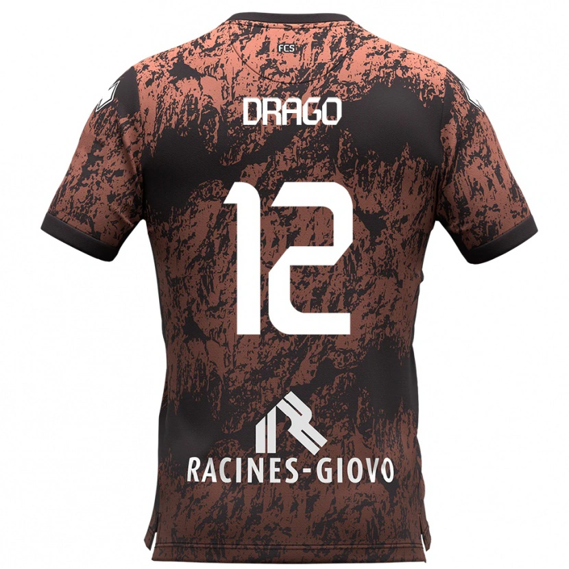 Danxen Kinder Giacomo Drago #12 Braun Schwarz Auswärtstrikot Trikot 2025/26 T-Shirt Schweiz