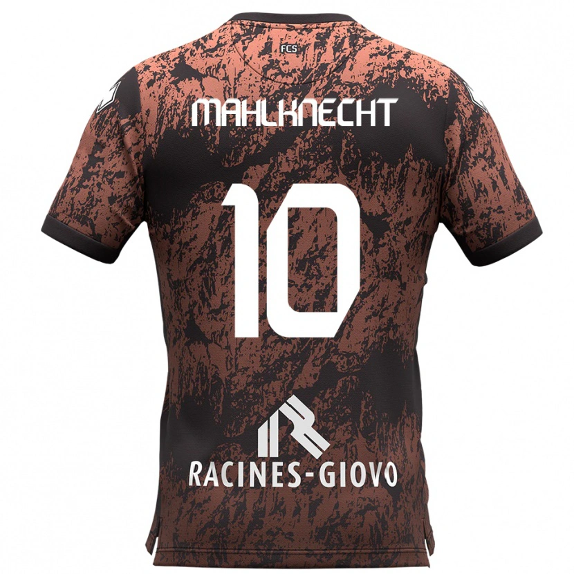 Danxen Kinder Felix Mahlknecht #10 Braun Schwarz Auswärtstrikot Trikot 2025/26 T-Shirt Schweiz
