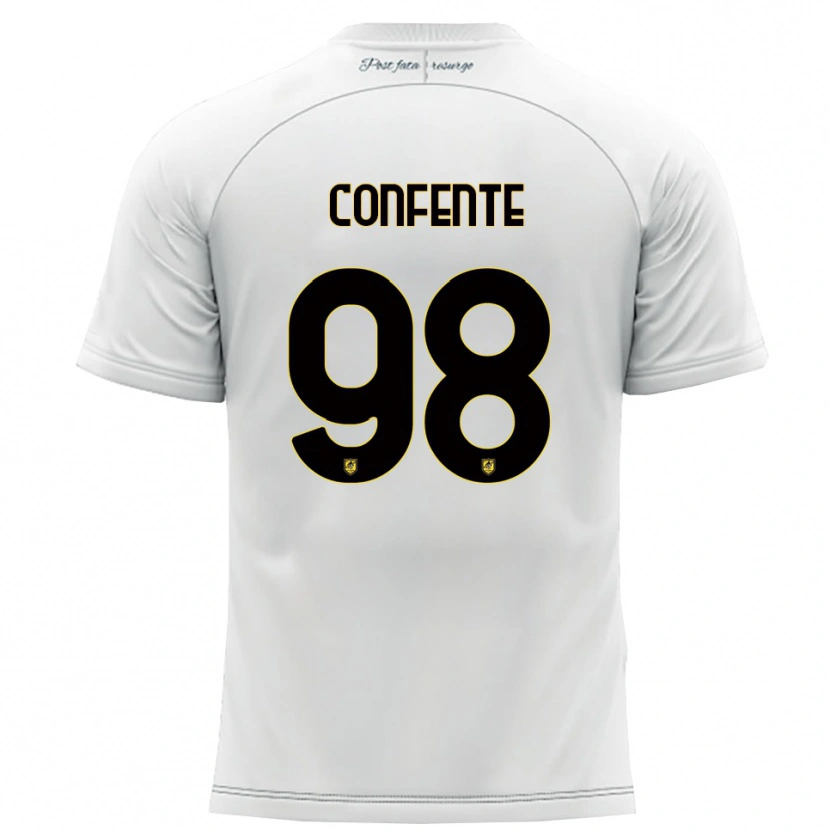 Danxen Kinder Alessandro Confente #98 Weiß Gelb Auswärtstrikot Trikot 2025/26 T-Shirt Schweiz