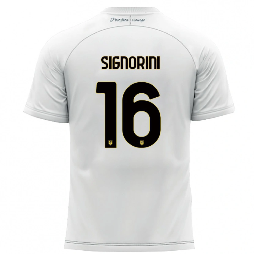 Danxen Kinder Alessandro Signorini #16 Weiß Gelb Auswärtstrikot Trikot 2025/26 T-Shirt Schweiz