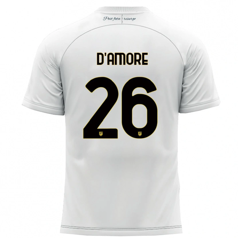 Danxen Kinder Francesco D'amore #26 Weiß Gelb Auswärtstrikot Trikot 2025/26 T-Shirt Schweiz