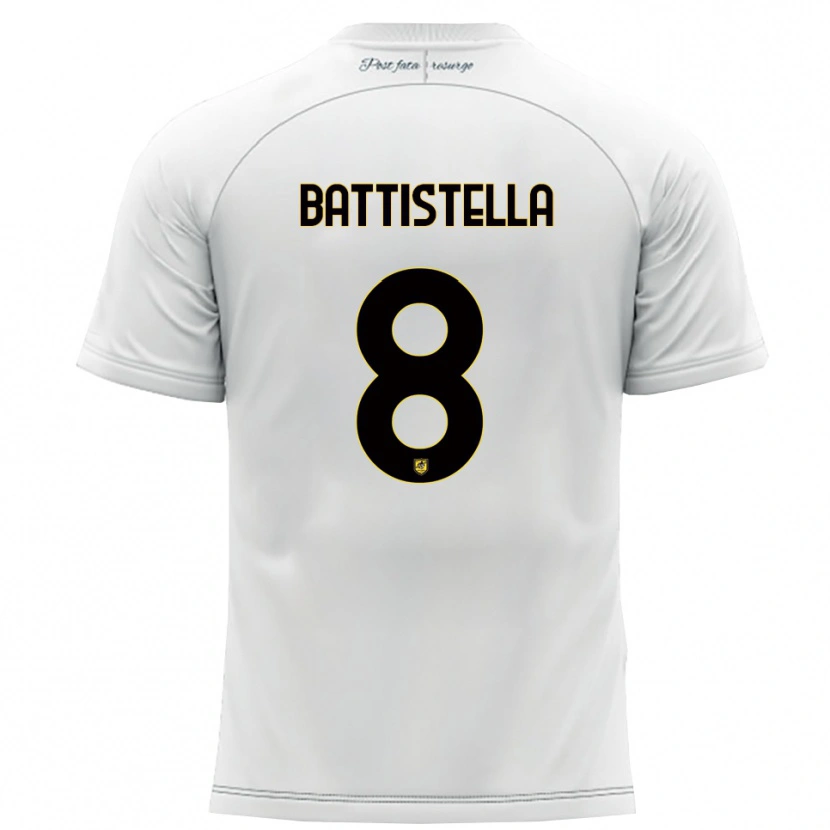 Danxen Kinder Thomas Battistella #8 Weiß Gelb Auswärtstrikot Trikot 2025/26 T-Shirt Schweiz