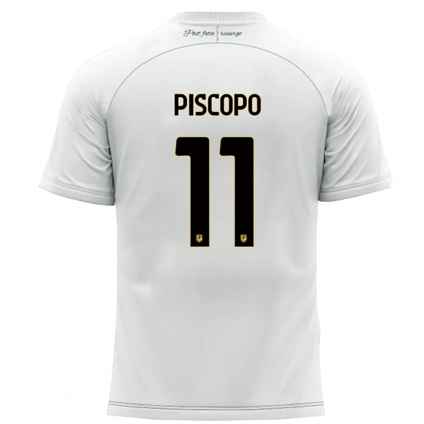 Danxen Kinder Kevin Piscopo #11 Weiß Gelb Auswärtstrikot Trikot 2025/26 T-Shirt Schweiz