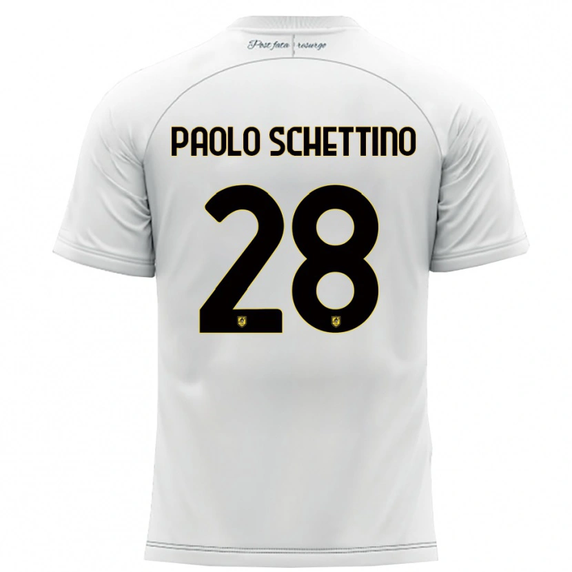 Danxen Kinder Francesco Paolo Schettino #28 Weiß Gelb Auswärtstrikot Trikot 2025/26 T-Shirt Schweiz