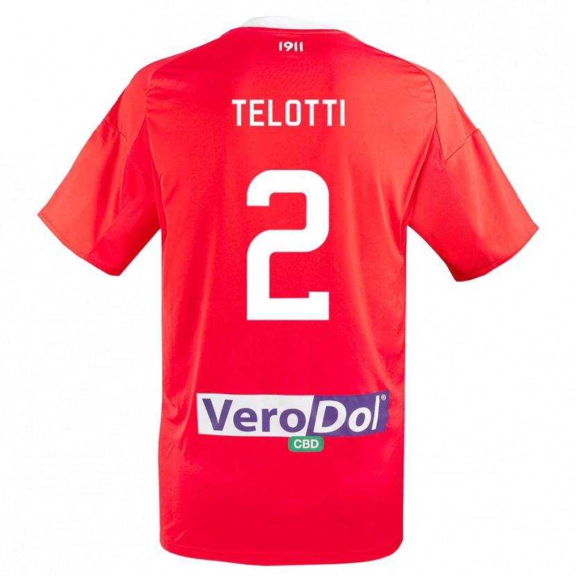 Danxen Kinder Giacomo Telotti #2 Rot Weiß Auswärtstrikot Trikot 2025/26 T-Shirt Schweiz