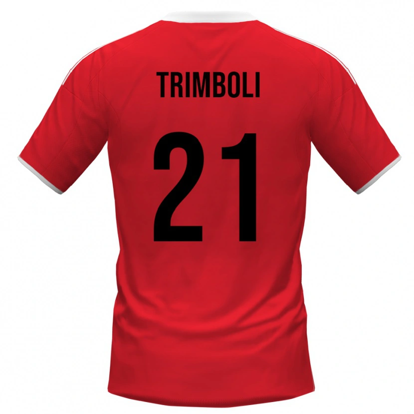 Danxen Kinder Simone Trimboli #21 Rot Weiß Auswärtstrikot Trikot 2025/26 T-Shirt Schweiz