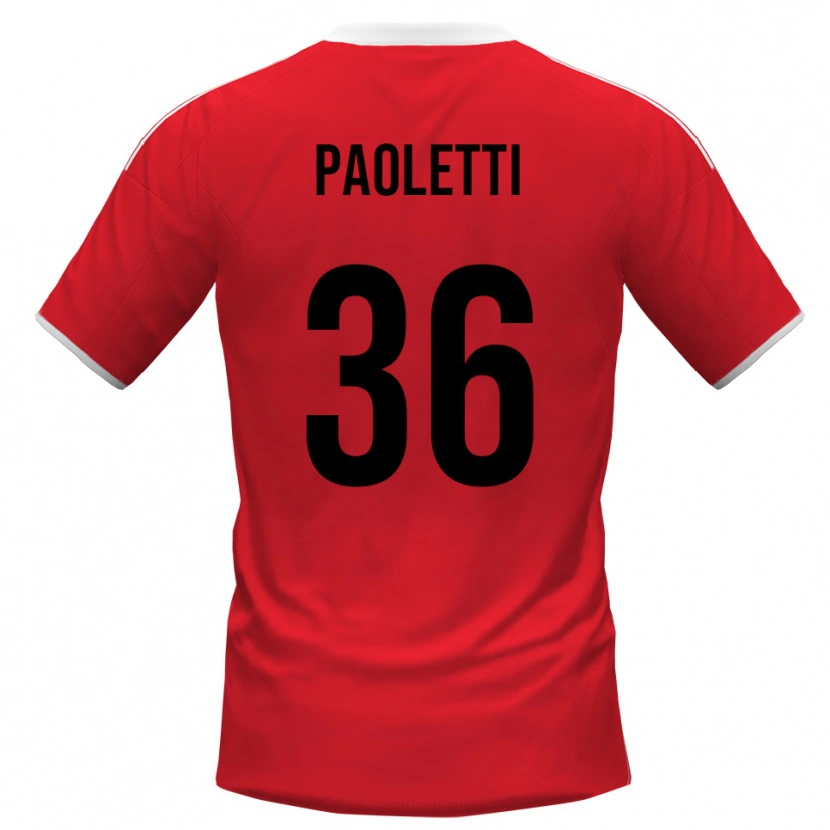 Danxen Kinder Flavio Paoletti #36 Rot Weiß Auswärtstrikot Trikot 2025/26 T-Shirt Schweiz