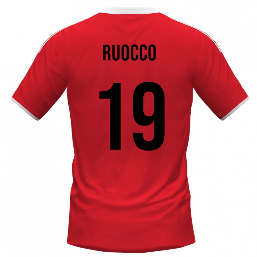 Danxen Kinder Francesco Ruocco #19 Rot Weiß Auswärtstrikot Trikot 2025/26 T-Shirt Schweiz