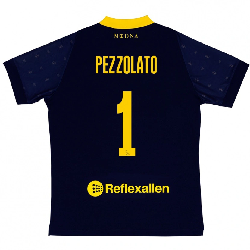 Danxen Kinder Michele Pezzolato #1 Marineblau Gelb Auswärtstrikot Trikot 2025/26 T-Shirt Schweiz