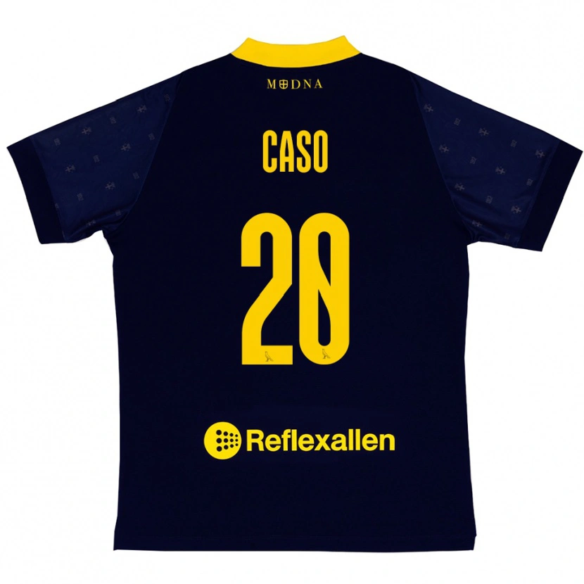 Danxen Kinder Giuseppe Caso #20 Marineblau Gelb Auswärtstrikot Trikot 2025/26 T-Shirt Schweiz