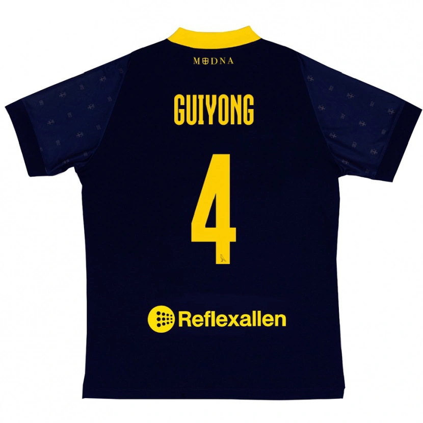 Danxen Kinder Franck Guiyong #4 Marineblau Gelb Auswärtstrikot Trikot 2025/26 T-Shirt Schweiz