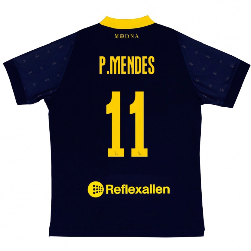 Danxen Kinder Pedro Mendes #11 Marineblau Gelb Auswärtstrikot Trikot 2025/26 T-Shirt Schweiz