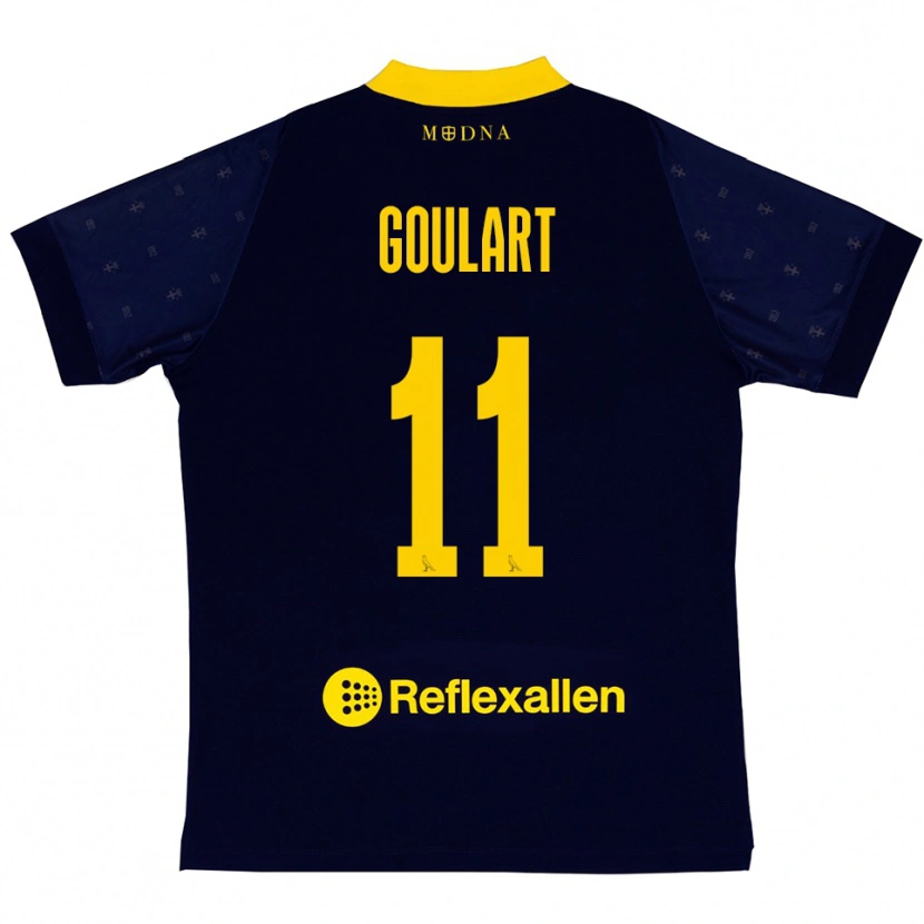 Danxen Kinder Yago Goulart #11 Marineblau Gelb Auswärtstrikot Trikot 2025/26 T-Shirt Schweiz