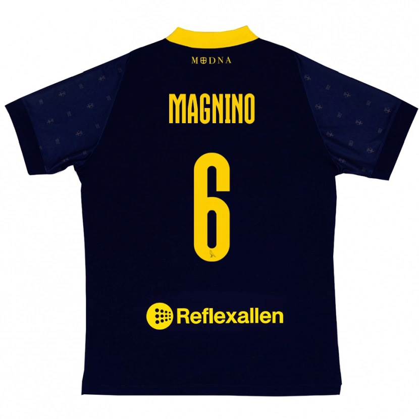 Danxen Kinder Luca Magnino #6 Marineblau Gelb Auswärtstrikot Trikot 2025/26 T-Shirt Schweiz