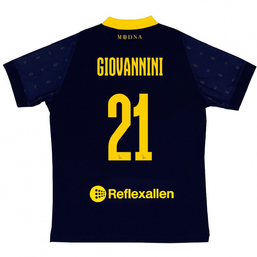 Danxen Kinder Romeo Giovannini #21 Marineblau Gelb Auswärtstrikot Trikot 2025/26 T-Shirt Schweiz