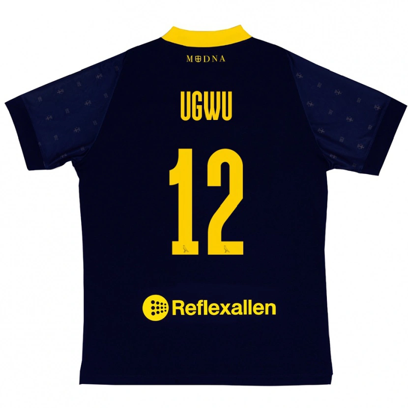 Danxen Kinder Ferdinand Ugwu #12 Marineblau Gelb Auswärtstrikot Trikot 2025/26 T-Shirt Schweiz