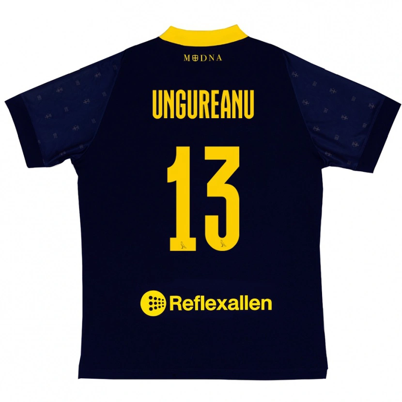 Danxen Kinder Eduard Ungureanu #13 Marineblau Gelb Auswärtstrikot Trikot 2025/26 T-Shirt Schweiz