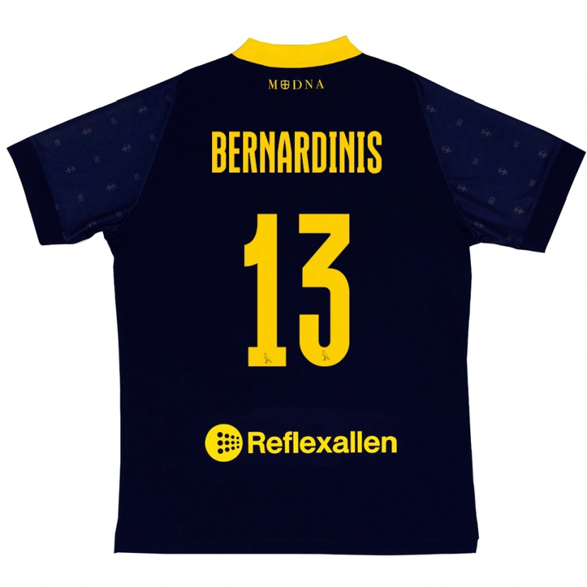Danxen Kinder Riccardo Bernardinis #13 Marineblau Gelb Auswärtstrikot Trikot 2025/26 T-Shirt Schweiz