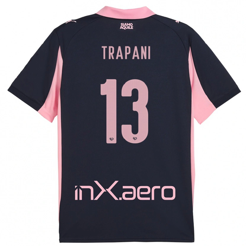 Danxen Kinder Nicolò Trapani #13 Marineblau Pink Auswärtstrikot Trikot 2025/26 T-Shirt Schweiz