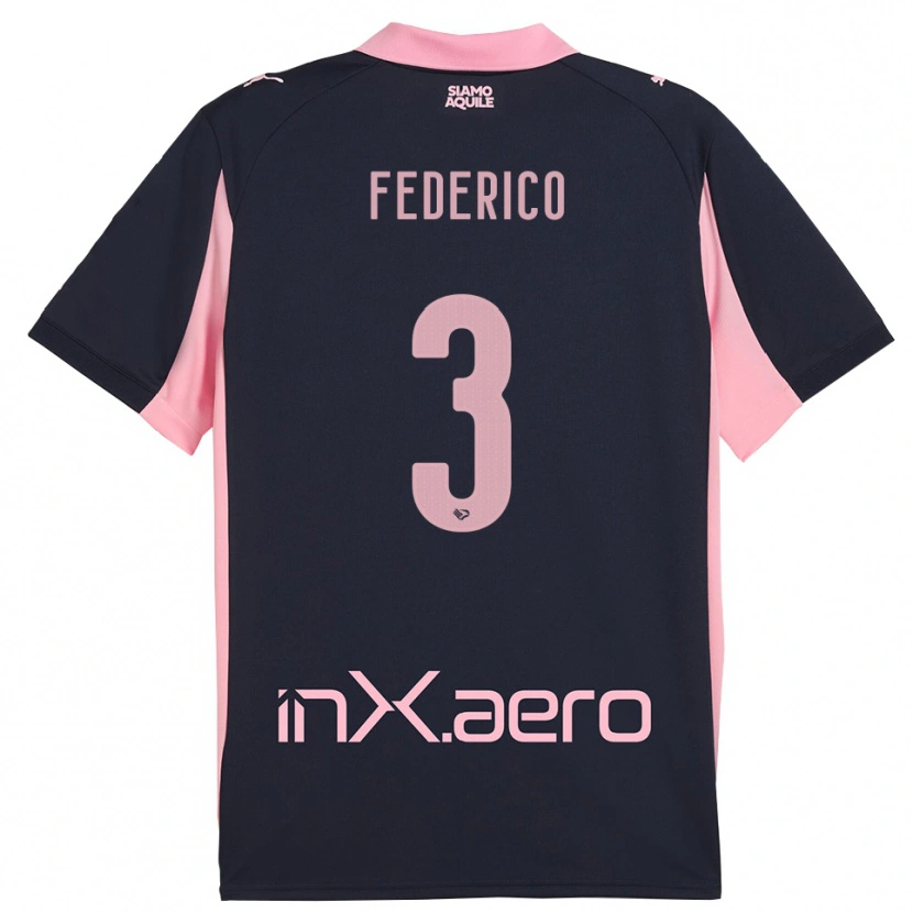 Danxen Kinder Davide Federico #3 Marineblau Pink Auswärtstrikot Trikot 2025/26 T-Shirt Schweiz