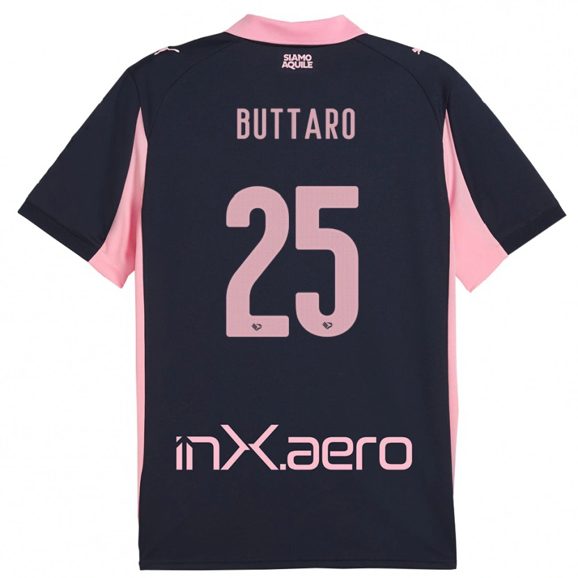 Danxen Kinder Alessio Buttaro #25 Marineblau Pink Auswärtstrikot Trikot 2025/26 T-Shirt Schweiz