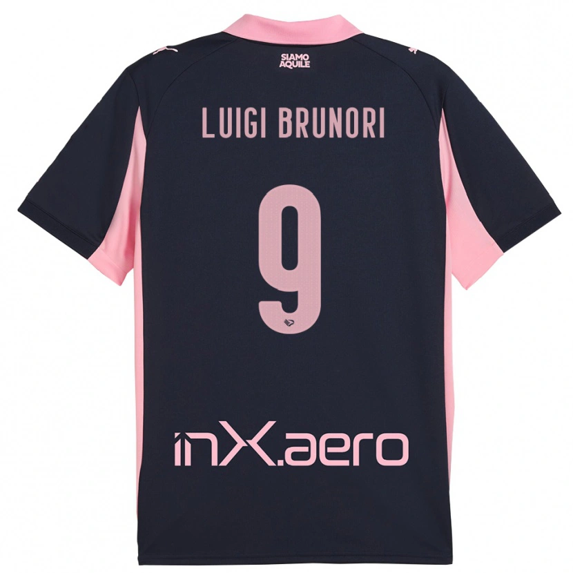 Danxen Kinder Matteo Luigi Brunori #9 Marineblau Pink Auswärtstrikot Trikot 2025/26 T-Shirt Schweiz