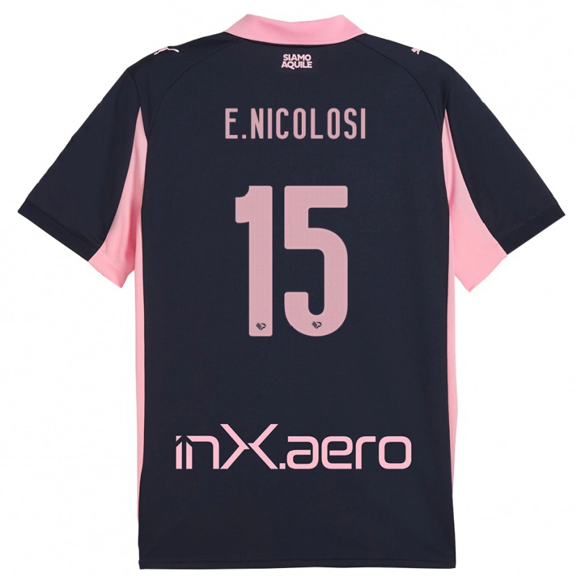 Danxen Kinder Ettore Nicolosi #15 Marineblau Pink Auswärtstrikot Trikot 2025/26 T-Shirt Schweiz