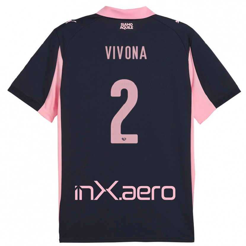 Danxen Kinder Samuele Vivona #2 Marineblau Pink Auswärtstrikot Trikot 2025/26 T-Shirt Schweiz