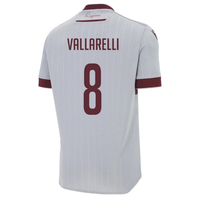 Danxen Kinder Francesco Vallarelli #8 Burgund Weiß Auswärtstrikot Trikot 2025/26 T-Shirt Schweiz
