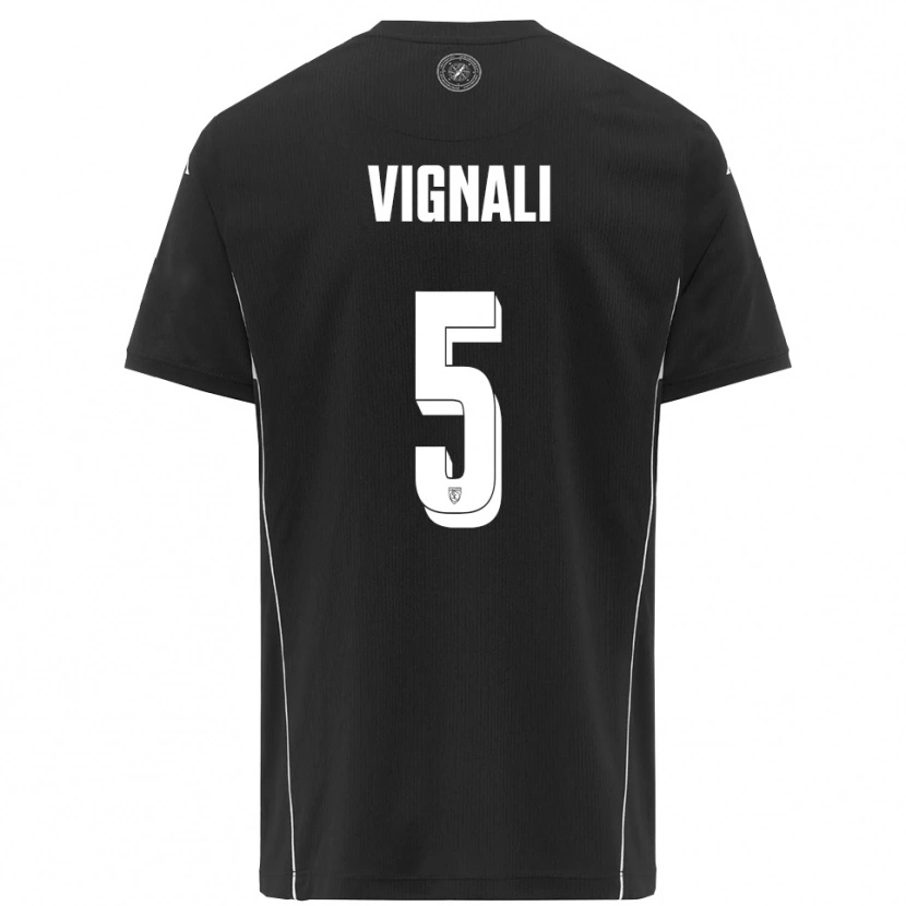 Danxen Kinder Diego Vignali #5 Schwarz Weiß Auswärtstrikot Trikot 2025/26 T-Shirt Schweiz