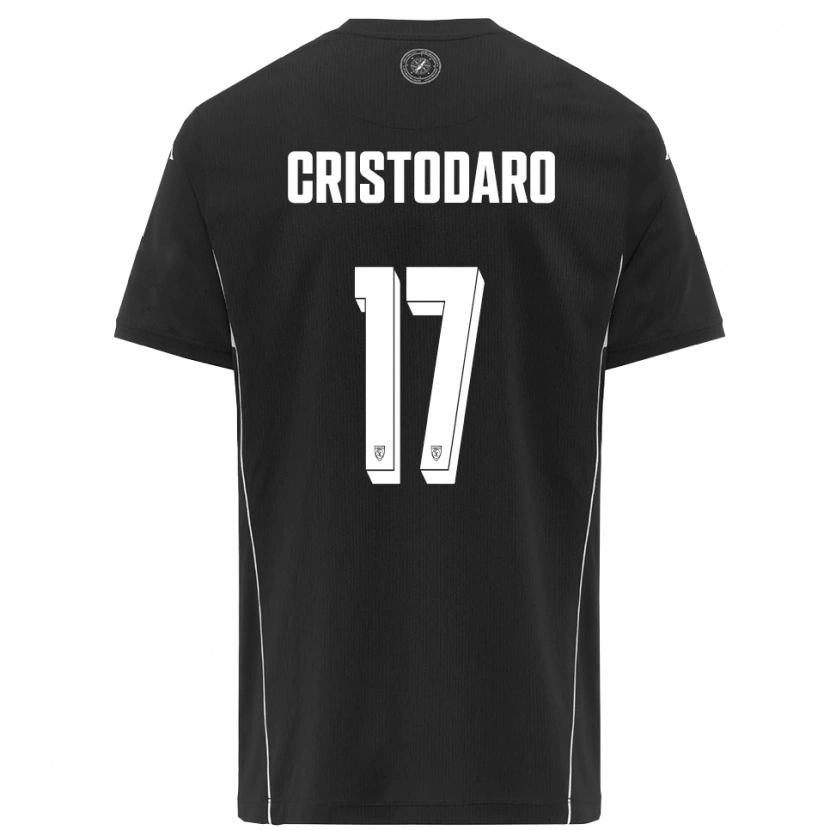 Danxen Kinder Lorenzo Cristodaro #17 Schwarz Weiß Auswärtstrikot Trikot 2025/26 T-Shirt Schweiz