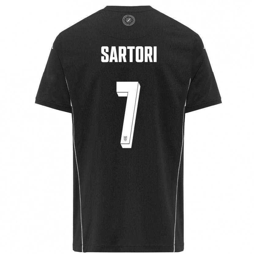 Danxen Kinder Giovanni Sartori #7 Schwarz Weiß Auswärtstrikot Trikot 2025/26 T-Shirt Schweiz
