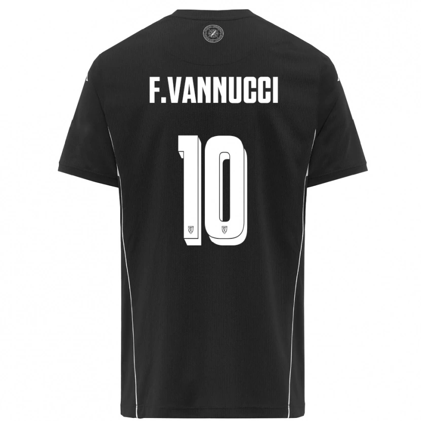 Danxen Kinder Federico Vannucci #10 Schwarz Weiß Auswärtstrikot Trikot 2025/26 T-Shirt Schweiz