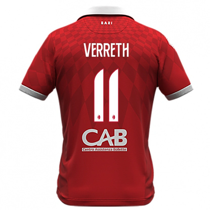 Danxen Kinder Matthias Verreth #11 Rot Weiß Auswärtstrikot Trikot 2025/26 T-Shirt Schweiz