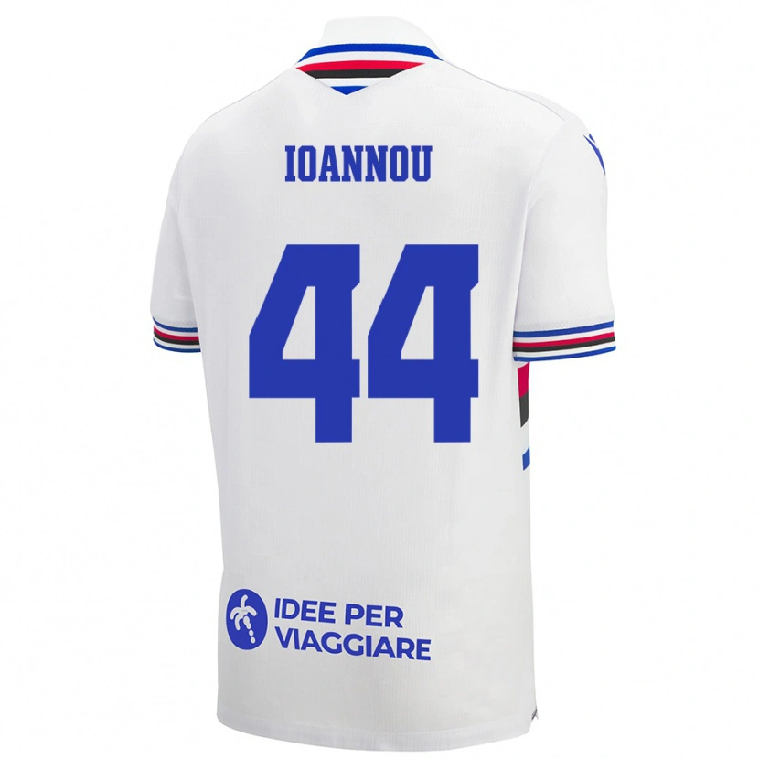Danxen Kinder Nikolas Ioannou #44 Weiß Blau Rot Auswärtstrikot Trikot 2025/26 T-Shirt Schweiz