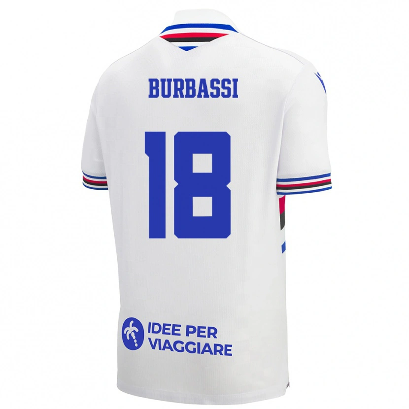 Danxen Kinder Giada Burbassi #18 Weiß Blau Rot Auswärtstrikot Trikot 2025/26 T-Shirt Schweiz