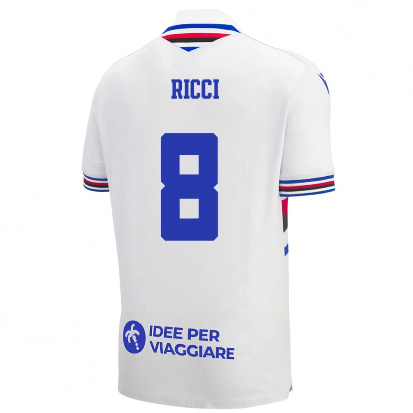 Danxen Kinder Matteo Ricci #8 Weiß Blau Rot Auswärtstrikot Trikot 2025/26 T-Shirt Schweiz