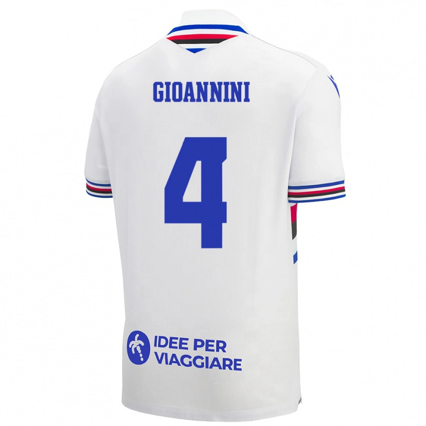 Danxen Kinder Matteo Gioannini #4 Weiß Blau Rot Auswärtstrikot Trikot 2025/26 T-Shirt Schweiz