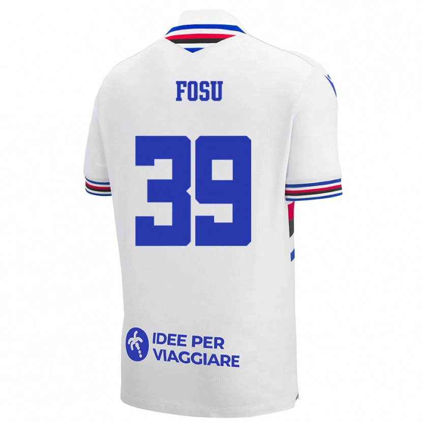 Danxen Kinder Michael Fosu #39 Weiß Blau Rot Auswärtstrikot Trikot 2025/26 T-Shirt Schweiz